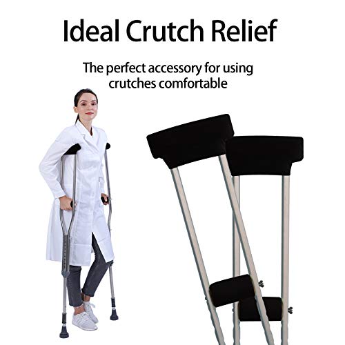 Universal Underarm Crutches Padded Crutch Pads With Hand Grips Padding Handle Covers #TOP5