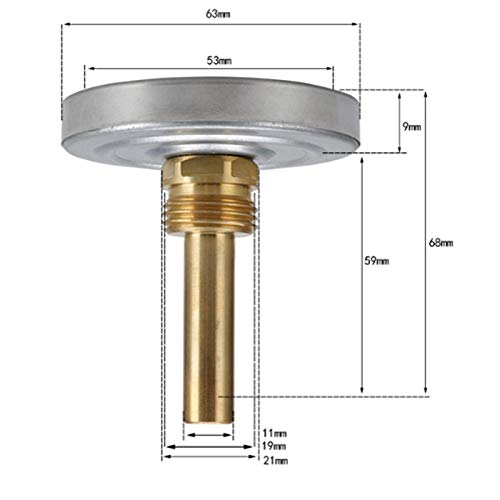 1Pc WTQ-288 WTZ-288 Electric Contact Pressure Thermometer, Transformer Special Thermometer (100° 5M)
