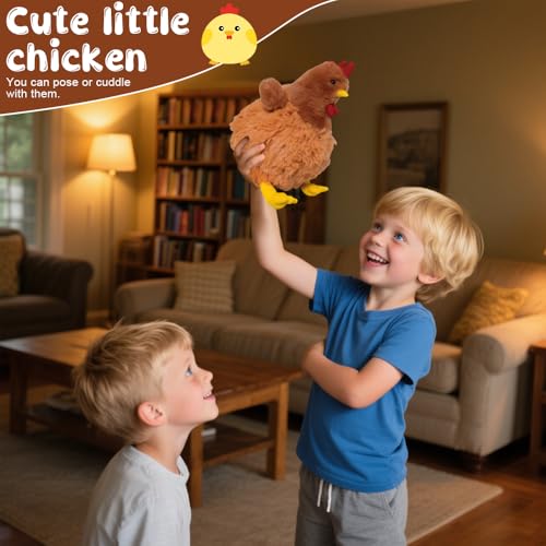 WDKXCN Huhn Kuscheltier, 26CM Huhn Plüschtier, Simuliertes Tier Hahn Kuscheltier, Super Weiche Huhn Spielzeug, Niedlichen Kuscheltiers Huhns, Plüsch Huhn Spielzeug Geschenk for Kinder und Erwachsene