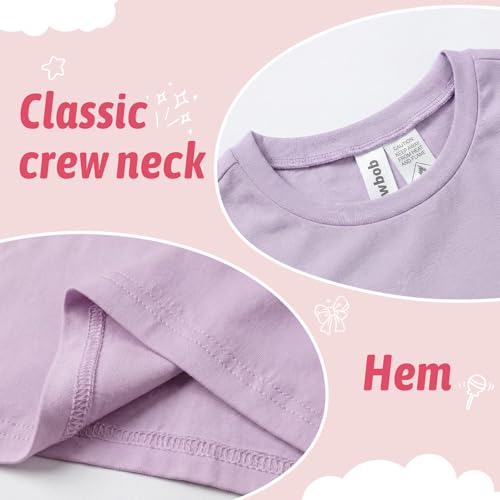 Image of Girls Cotton Long Sleeve Shirts Kids T Shirts Lightweight Breathable Casual Classic Tee Top for Children Age 3-14 Years
