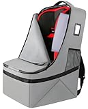 YOREPEK Gate Check Car Seat Travel Bag, Padded Carseat Cover for Airplane Travel, Car Seat Carrier for Airport, Baby Carseat Backpack for Air Travel, Baby Travel Gear (Grey)