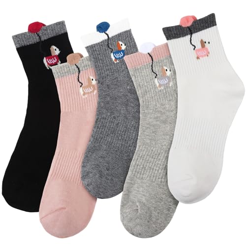 scenicamp 5 Pairs Womens Novelty Dachshund Socks