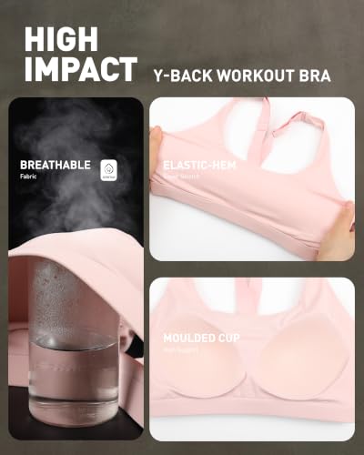 Image of RUNNING GIRL Sports Bras for Women, Molded Cup High Impact Sports Bra Workout Bras for Women High Support Racerback
