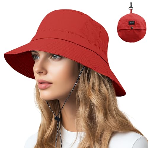 Image of NPQQUAN Sun Bucket Hats for Woman Men Lightweight Sun Hat Packable Foldable Waterproof Beach Hiking Hat