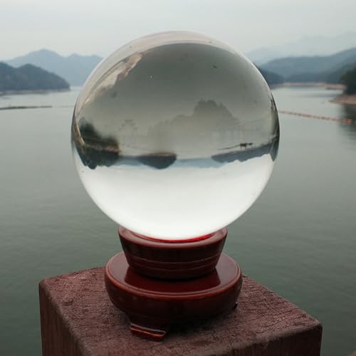 Boule de cristal K9 de 20cm avec support pour decoration de bureau - 4