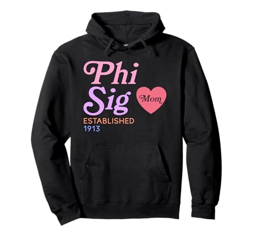 Phi Sig Mom Established 1913 Retro Apparel Pullover Hoodie