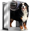 VOSOIR 3-Flaps XL Dog Door for Wall, Rust Proof Aluminum Alloy Extra Large Doggy Door, Heavy Duty Pet Door with Lock, Extreme Weather XLarge Dog Doors for Interior Exterior Wall, Pets Up to 220LB