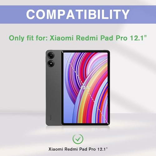 Image of Pack of 2 Tempered Glass Screen Protector for Xiaomi Redmi Pad Pro 5G 12.1 inch, 9H Toughness Premium Shatterproof Scratch-Resistant