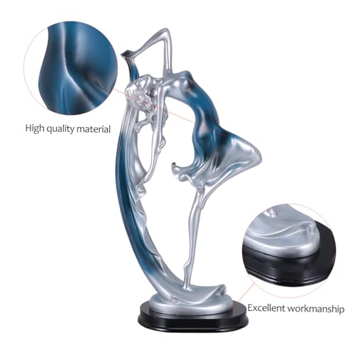 Figurine danseuse bleue en résine grande taille statue salon design unique - 7