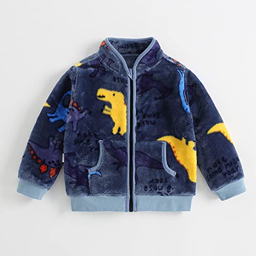 Toddler Boys Girls Winter Windproof Cartoon Coat Jacket Kids Warm Fleece Outerwear Cute Fall Winter (Blue, 2-3 Years)2
