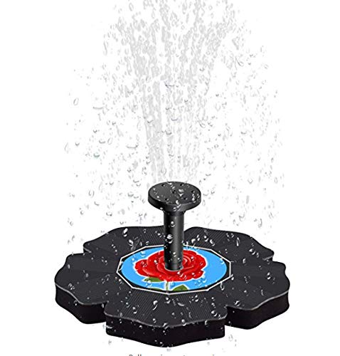FairOnly Solar Rose Shape Floating Water Fountain for Pond Garden Patio Decor