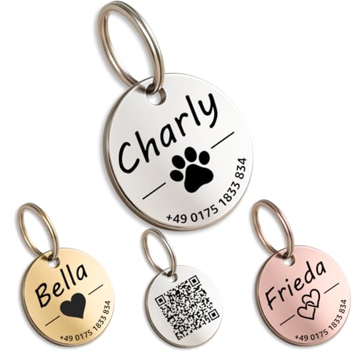 Hundemarke mit Gravur - Personalisiert - Edelstahl - ⌀30mm...