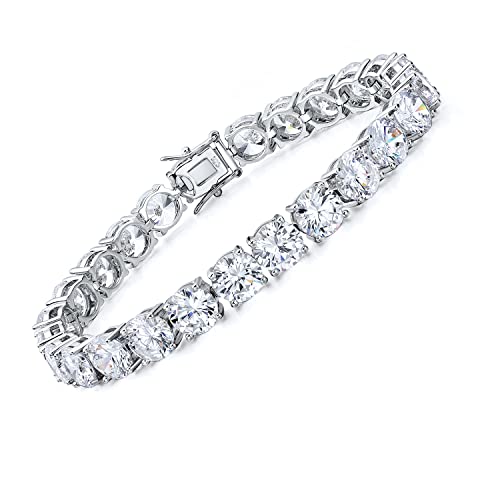 Tikje 925 Sterling Silver 7Mm Cubic Zirconia Classic Tennis Bracelet | White Gold Bracelets For Women | Size 7Inch #TOP4