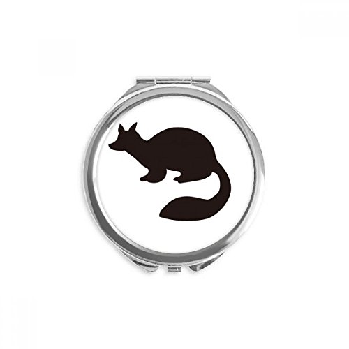 Miroir rond maquillage de poche avec illustration marten noir