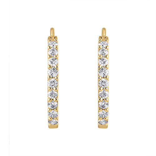 1 Carat (ctw) Diamond Inside-out Hoop Earrings in 14K Gold (I1-I2 Clarity)2