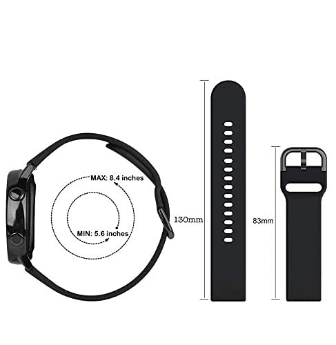 Image of ACUTAS Silicone 22mm Sports Band Soft Silicone Strap for Fossil Gen 5 | Fossil Gen 5E | Fossil Gen 6 44mm (Black)