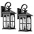 Darkaway Outdoor Light Fixtures Wall Mount, Outdoor Wall Lights Exterior Lighting Fixtures Waterproof Black Outside Wall Sconce with Seeded Glass for House Porch Hallway Garage Front Door