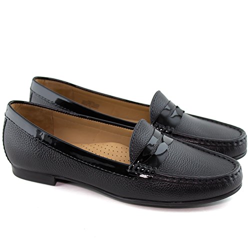 Image of Womens Casual Genuine Leather Comfortable Lightweight Driving Moaccasins Classic Fashion Penny Slip On Ladies Driving Loafer Flat Shoes