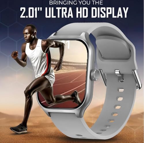 Image of ZERIX Premium Smartwatch - 2.01 inch Full Touch Display, Custom Wallpapers, Advanced Fitness & Health Tracker, Heart Rate & Blood Pressure Monitor, Sleep & Step Tracking, Android & iOS, Pink (Gray)