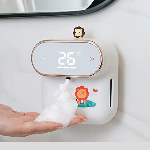Dispensador de jabón mini automático de espuma blanco para pared 6