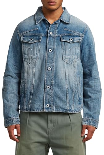 Veste G-Star Raw denim haut de gamme bleu patiné coupe ajustée