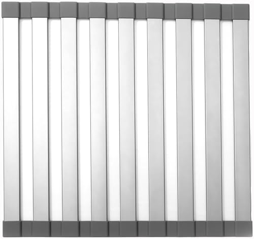 Mistifi Sink Drying Rack Over-The-Sink Dish Drying Rack – Expandable & Adjustable Stainless Steel Rack, Space-Saving Countertop Organizer