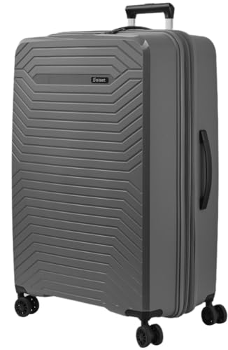 SISET Air Nova - Maleta de Viaje Grande Expandible (76x52x30/33cm), Fabricada en Polipropileno, 4 Ruedas Dobles Silenciosas y Cerradura Combinación TSA. (Grande XL), (115L), (4.5kg), (Gris Oscuro).