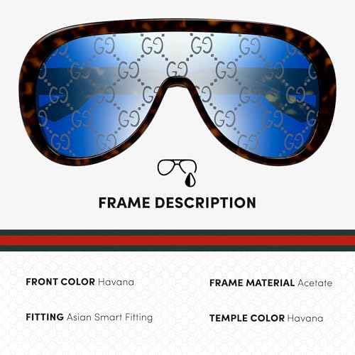 Gucci GG0062S Designer Fashion Sunglasses - Elegant, Sophisticated & Stylish Aviator Shape Eyewear with Luxury eSHADES Kit2