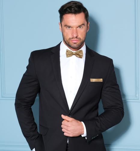 Image of MDSTYLE Bow Ties for Men Pre-Tied Adjustable - Classic Men's Bow Tie - Tuxedo Wedding Formal Bowtie Solid Color Bowties