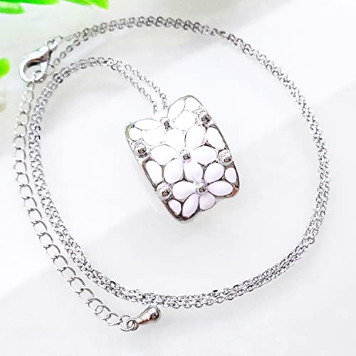 Navachi 18k Gold Plated Square Rainbow Enamel Pendant Necklace 16"+2"4