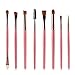 Produktbild Kunststoff + Aluminiumtube & Nylonwolle Professionelle Make-up-Bürste 8-teiliges Make-up-Pinsel-Set für Augenpartien Augen Kosmetische Werkzeuge - Rosa Griff + Kaffeetube