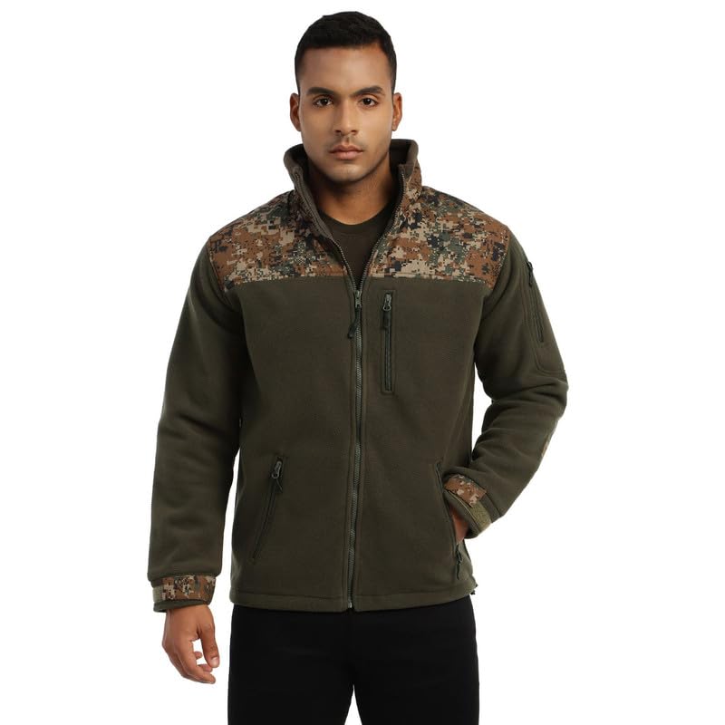 Image of MOUNTMILLER Men's Ripstop Dual Superbond HLKN Fleece Tactical Jacket | Water Repellant | Multi-Pocket | Abrasion-Resistant | Ideal for Outdoor, Hiking & Trekking