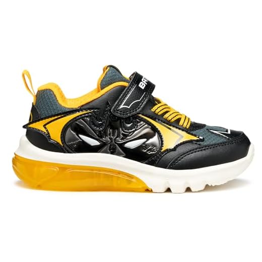 Geox J Ciberdron Boy, Zapatillas, Negro Amarillo, 29 EU