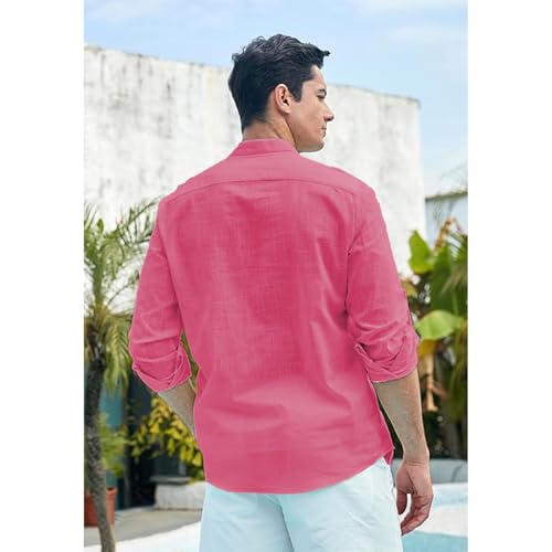 Image of Vida Loca Men Full Sleeve Solid Cotton Blend Straight Slim Fit Kurta Shirt for Men's.