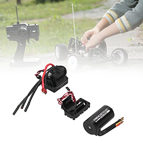 Zestaw Bezszczotkowy ESC Silnika RC, 3670 2150KV Bezszczotkowy Silnik + 120A ESC + Radiator Silnika do Samochodu z Pilotem Zdalnego Sterowania 1/8