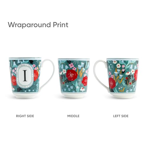 Image of Shay Alphabet Mug 300ml, Letter I Printed Coffee Mug for Girls, Boys, Friends | Ceramic Mug |Glossy Finish | Ceramic Coffee Cup | Porcelain | Microwave Safe (Alphabet Mug - I)