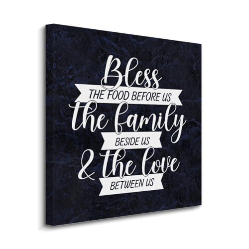 Lienzo motivacional para pared BLESS THE FOOD, cuadro decorativo para comedor moderno