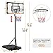 Topeakmart Adjustable Basketball Hoop Net Stand System Portable Basketball Goals Set with 28'' Width PVC Backboard & 2 Wheels for Youth