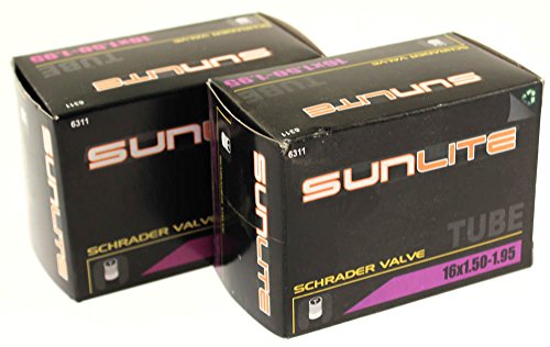 Sunlite Schrader Valve Bicycle Tubes, 16 X 1.50-1.95" / 32Mm Valve #TOP12