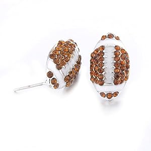 Lureme Fashion Crystal Rhinestone Post Stud Silver Bling Basketball Earrings (er005453)