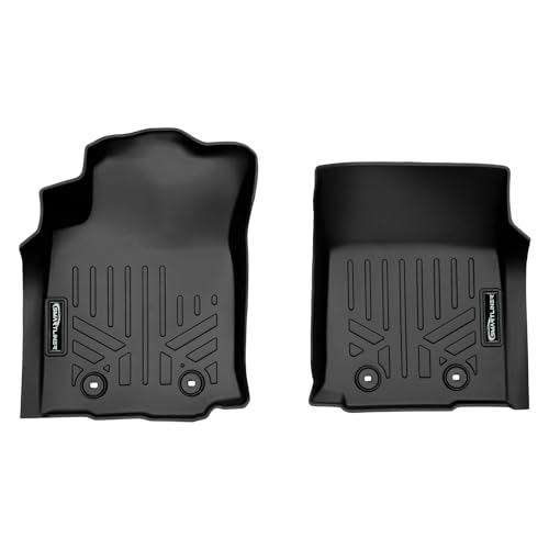 SMARTLINER Juego de Alfombrillas Negras para la Primera Fila de protección para Todo Tipo de Clima, Compatible con Toyota Tacoma 2018-2023 con transmisión Manual