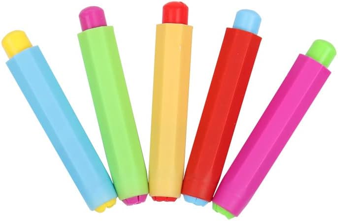 Worldly Chalk Holders, Pack of 10 Plastic Chalk Holders, Adjustable Chalk Colourful Chalk Holders, Practical Chalk Cover, Office Supplies for School, Office, Children, Teachers (5 Colours)
