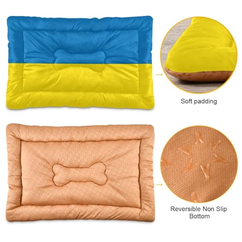 ZRWLUCKY Bandeira da Ucrânia Azul Amarelo Ucraniano National Flat Puppy Colchão Macio Quente Canil A