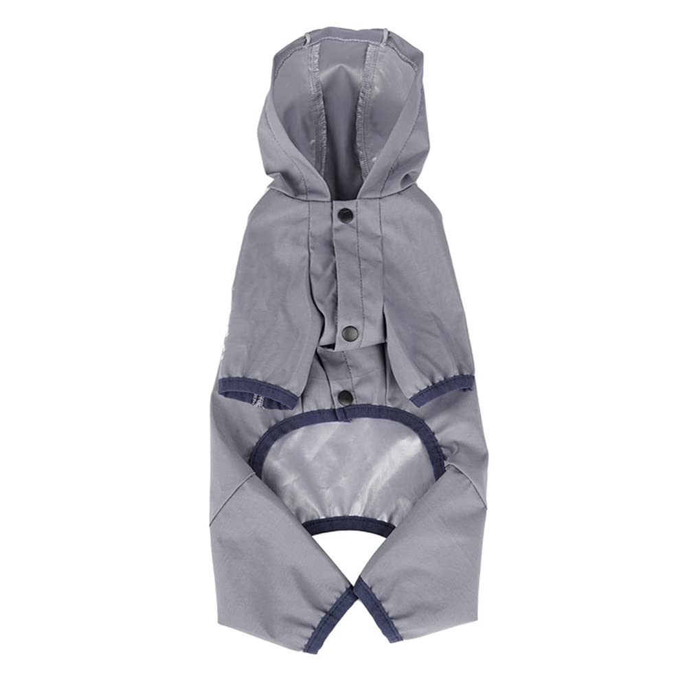 Chubasquero para Perros, Chubasqueros Impermeables for Perros pequeños y medianos con Capucha, diseño de Cuatro Patas Correa Reflectante, Chaqueta Ligera(Grey,XXL)