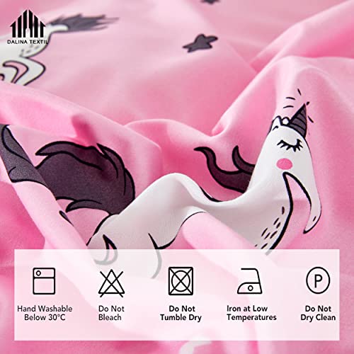 Miniatura 5 de Juego De Funda Nórdica Infantil Para Cama 90 Cm De 3 Piezas - Funda Nórdica 150x220cm Con 1 Fundas De Almohada Y Bajera Ajustable,Patrón Unicornio De Poliéster Muy Suave Y Transpirable