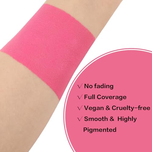 Image of BADCOLOR Pink Face Body Paint Stick, Cream Blendable Full Coverage Eye Black Facepaints for Adult, Professional Hypoallergenic Face Painting Kit for Halloween Special Effects Cosplay Party