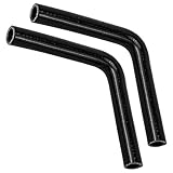 2Pcs 5/8'' Heater Hose 90 Degree Elbow Car Heater Hose Tube ID 16mm 5/8' 3ply Elbow Coolant Turbo Pipe, Black