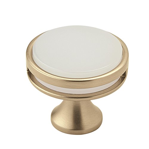Amerock | Cabinet Knob | Golden Champagne/Frosted | 1-3/8 inch (35 mm) Diameter | Oberon | 1 Pack | Drawer Knob | Cabinet Hardware