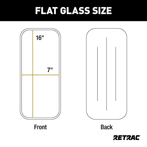 Retrac 610226 7 X 16-Inch Stainless Steel Rib-Back West Coast Mirror Head, Universal Driver Or Passenger Side #TOP2