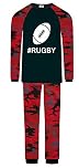Jujak Boys Rugby Pyjamas Pjs Premium Range (Design 5 - Prestige Range, 9-10 Years)